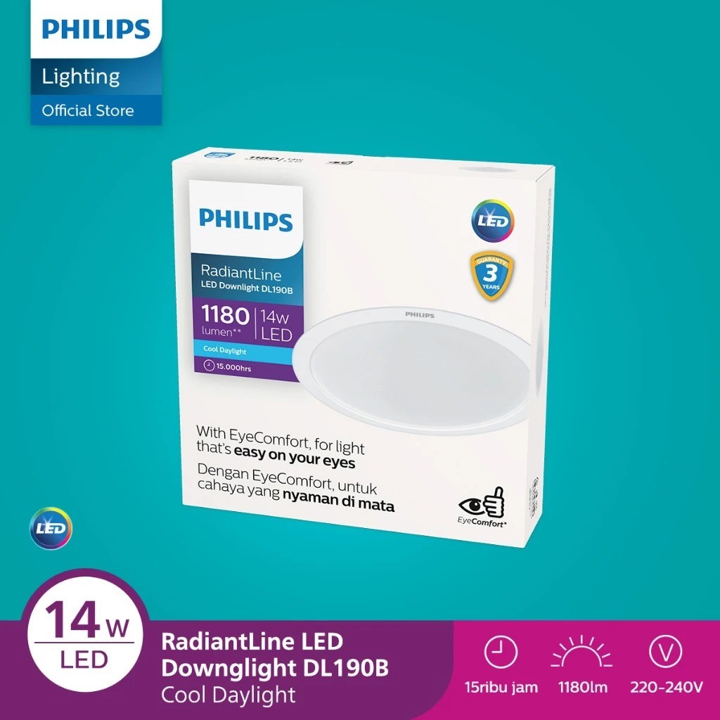LAMPU PHILIPS RADIANTLINE DOWNLIGHT 14 W | Lampu Radiantline Downlight 14 Watt Putih