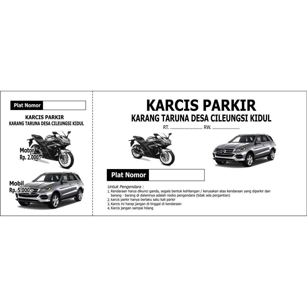 KARCIS PARKIR UNIVERSAL