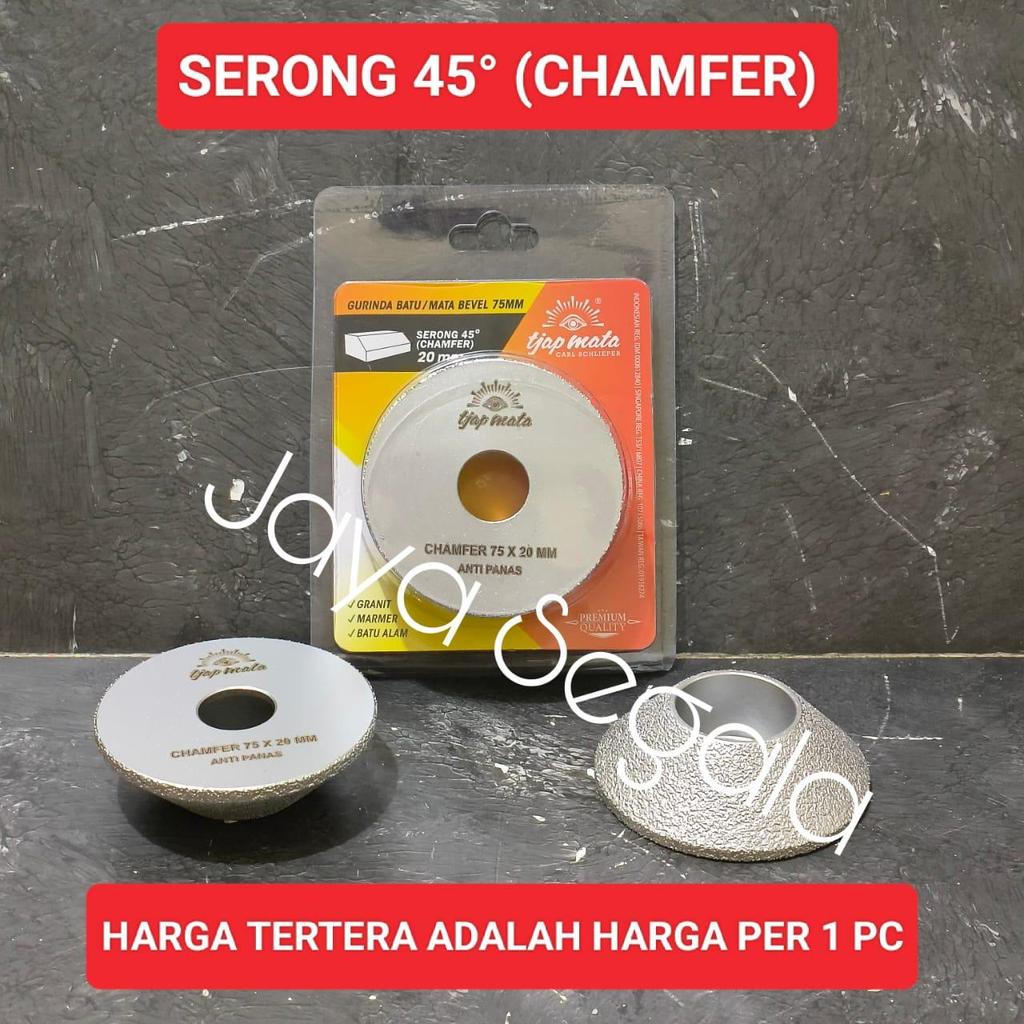 Tjap Mata batu gerinda pinggul granit 3" Serong 45° Chamfer 75 x 20 MM