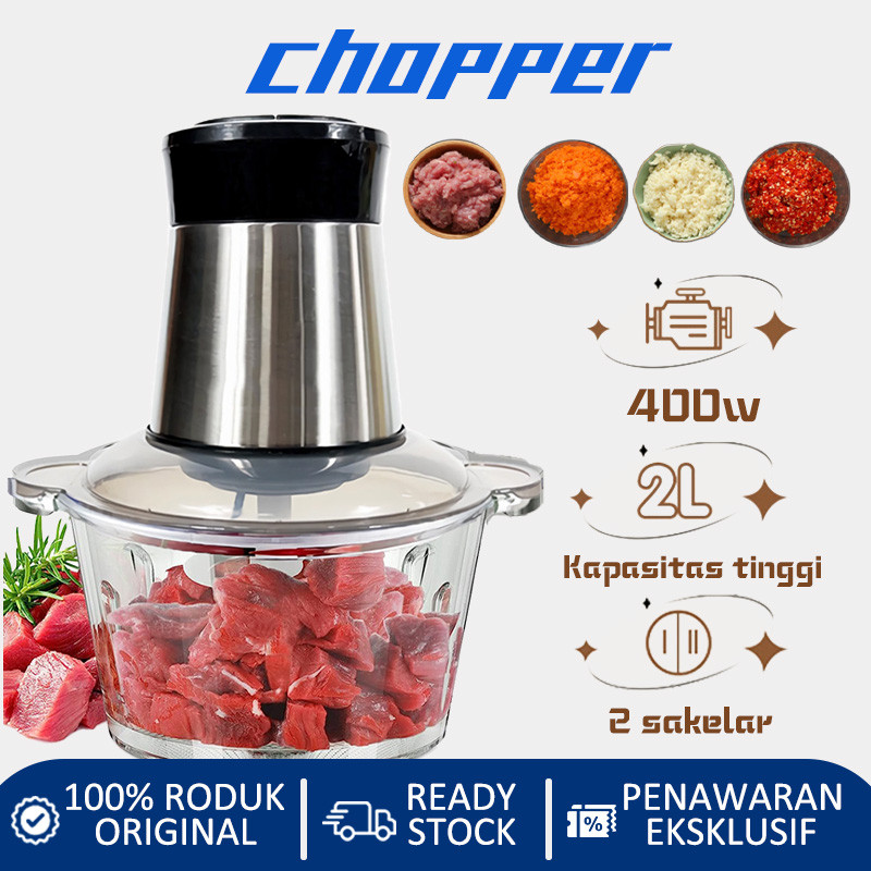 Chopper Blender Philips 2L Meat Grinder Penggiling Daging Food Grade  Kekuatan 400W Bergaransi
