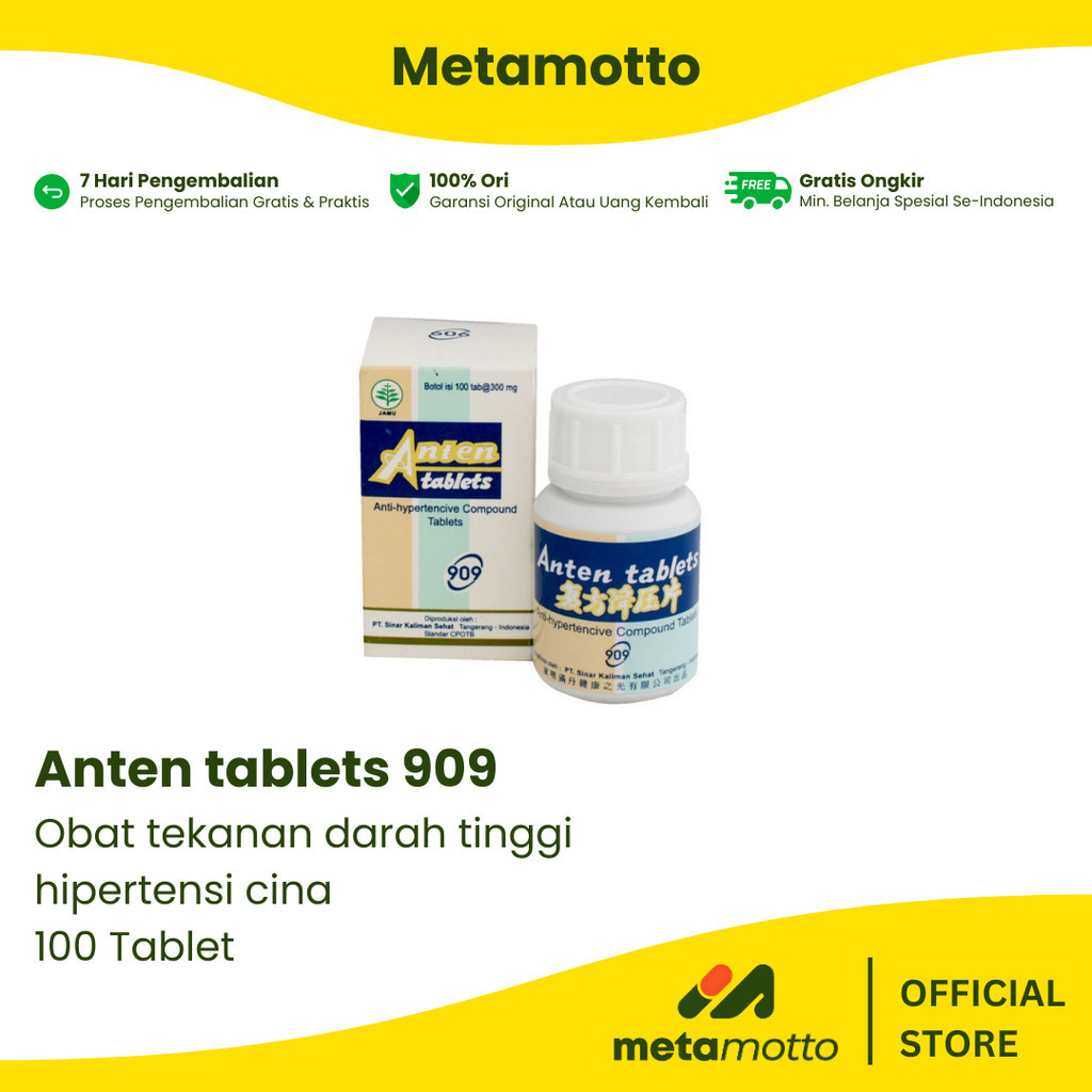 Anten tablets 909 obat tekanan darah tinggi hipertensi cina 100 tablet - Metamotto