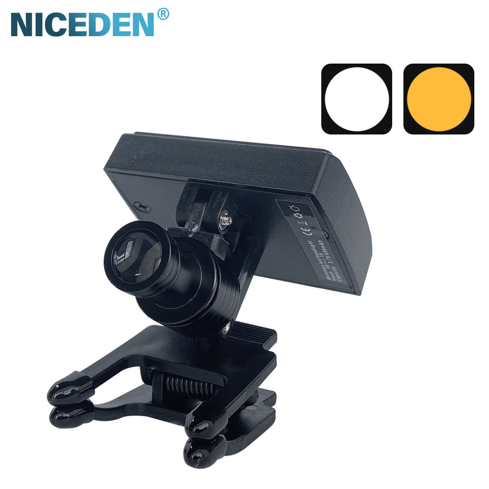 Lampu LED Nirkabel NICEDEN Dental 5W Dengan Klip, Lampu Binokular Portabel Untuk Dokter Gigi, Lup La