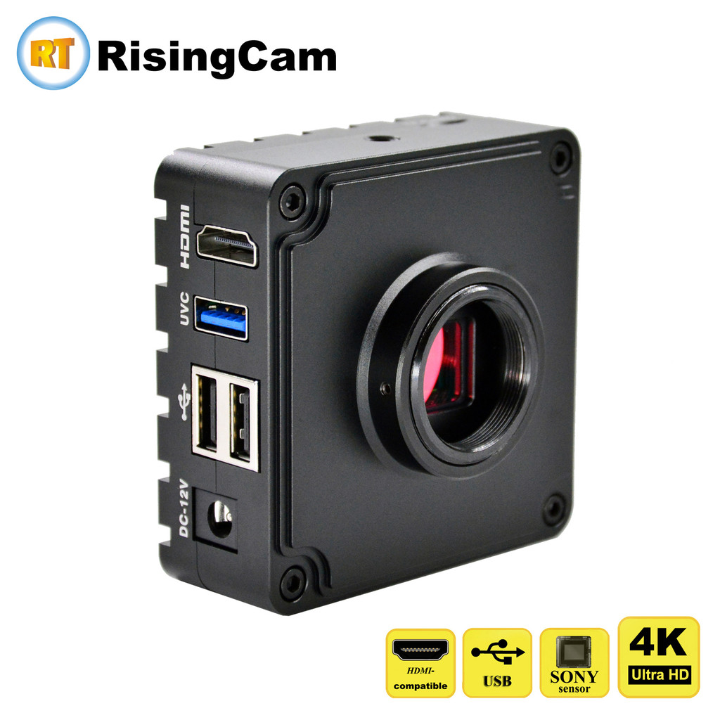 RisingCam Kamera Mikroskop Digital Industri 4K Baru dengan output HDMI dan USB, sensor SONY imx334, 