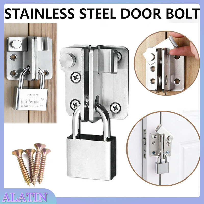 Grendel Pintu Sliding Geser + Gembok / Selot Slot Gembok / Kunci Geser Pintu / Grendel Pintu Geser S