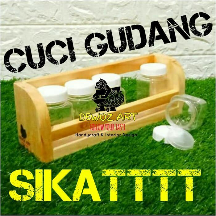 Rak Bumbu Kayu - Tempat Bumbu Unik - Tempat Bumbu Murah - Tempat Bumbu