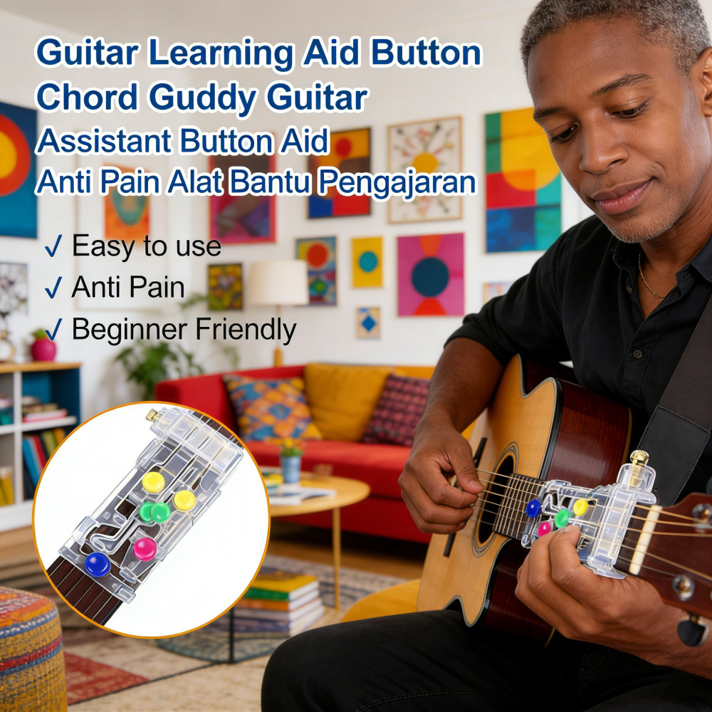Buddy Guitar Assistant Aid Button Tombol Chord Gitar Anti Pain Alat Belajar Pengajaran Gitar