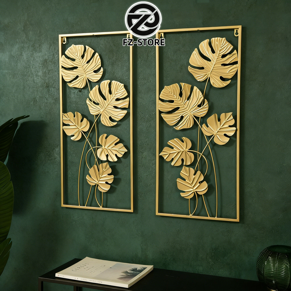 Daun Emas Ginkgo Biloba /Bingkai Hiasan Dinding Logam Emas / Hiasan Dinding Skandinavia / Ornamen / 