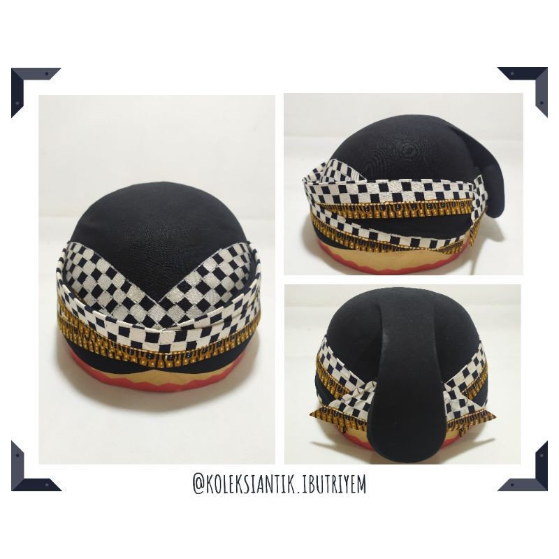 Blangkon Solo Ksatrian Alusan Batik Tulis Halus Poleng