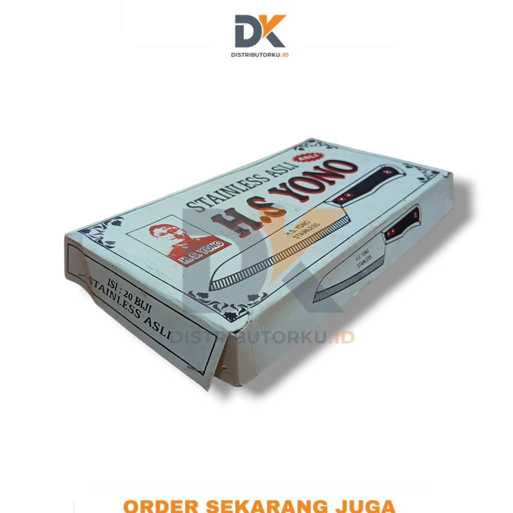 PISAU DAPUR STAINLEES ASLI H,S YONO GAGANG KAYU (ISI 20 BUAH PISAU) (DISTRIBUTORKU.ID)