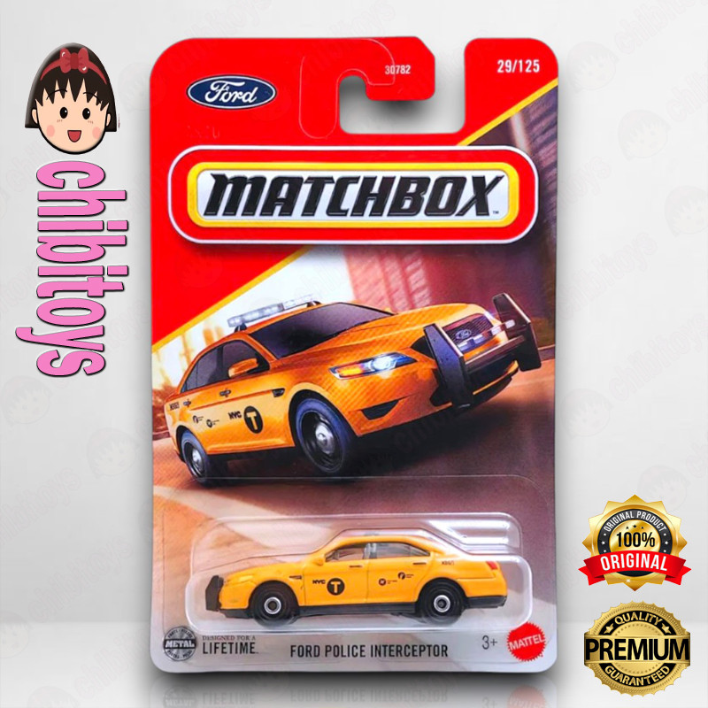 Matchbox Ford Police Interceptor Kuning Diecast NYC Taxi Patrol