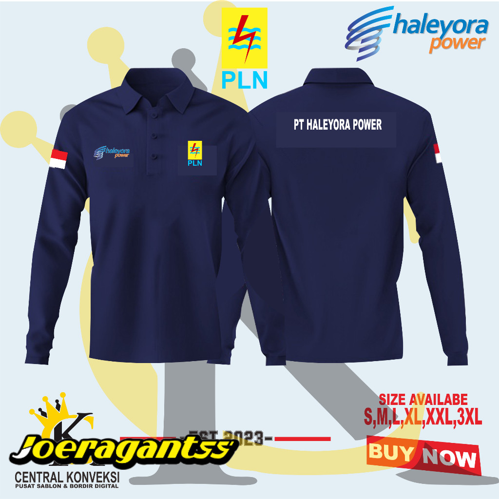 POLO PLN - BAJU PLN HALEYORA POWER - BAJU POLO LISTRIK PLN LENGAN PANJANG