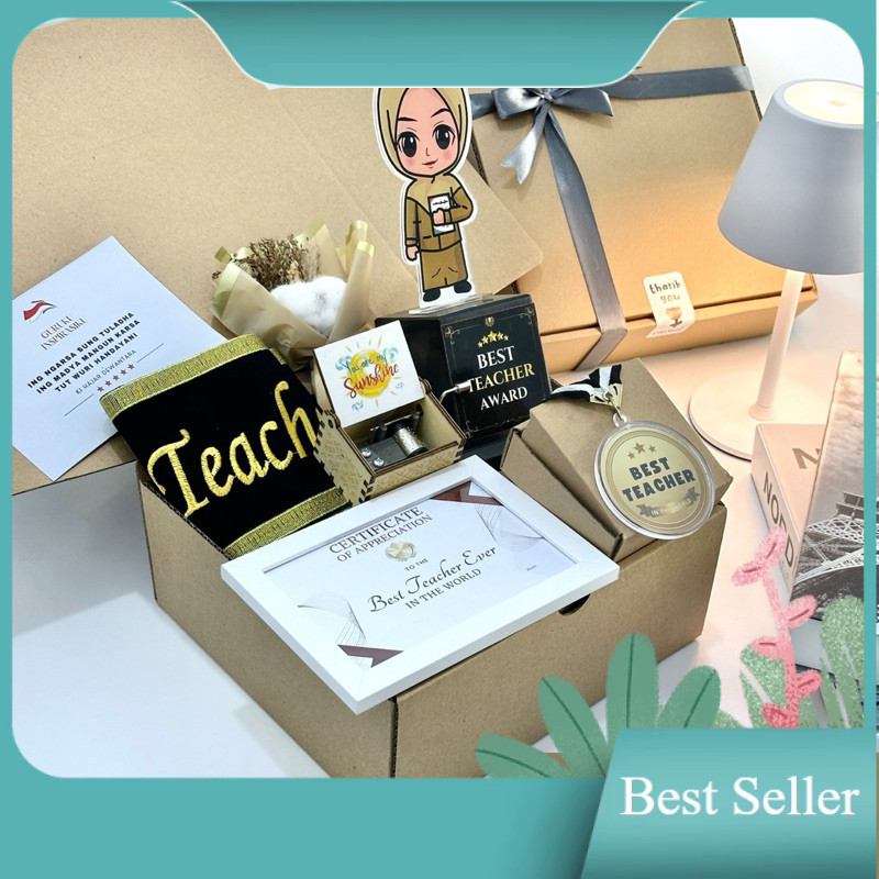 Kado Hampers Guru - Hampers Spesial Hari Guru - Medali Guru - Sertifikat Untuk Guru - Hadiah Perpisa