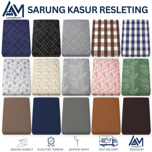 Sprei Sarung Kasur Resleting 100X190X5 - 100X190X10  - 100X190X15 - 100X190X20