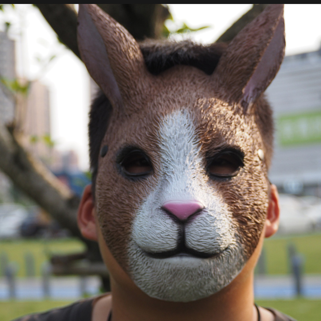 Rabbit Mask Halloween Animal Mask mardi Party Carnival PU Rabbit Mask