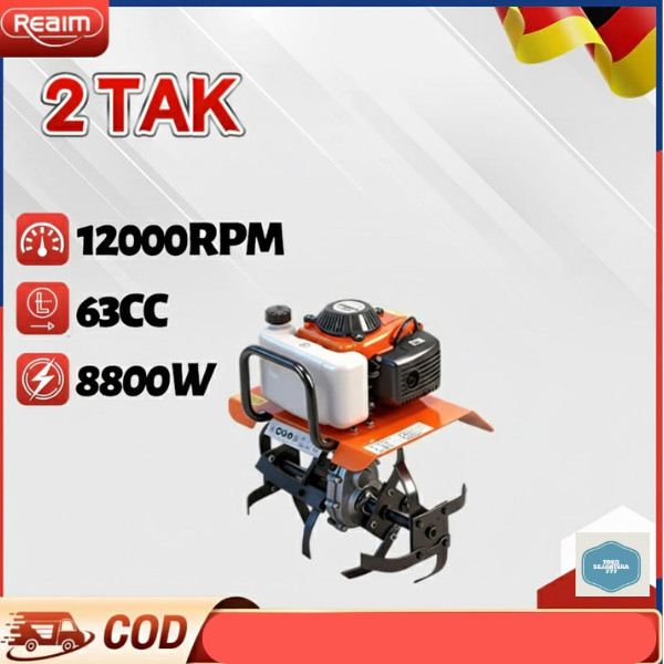 (MESIN SAJA) REAIM  Mesin Pengolah Tanah Mikro - Cultivator Mini Tiller Bensin Alat Pengolah Tanah P