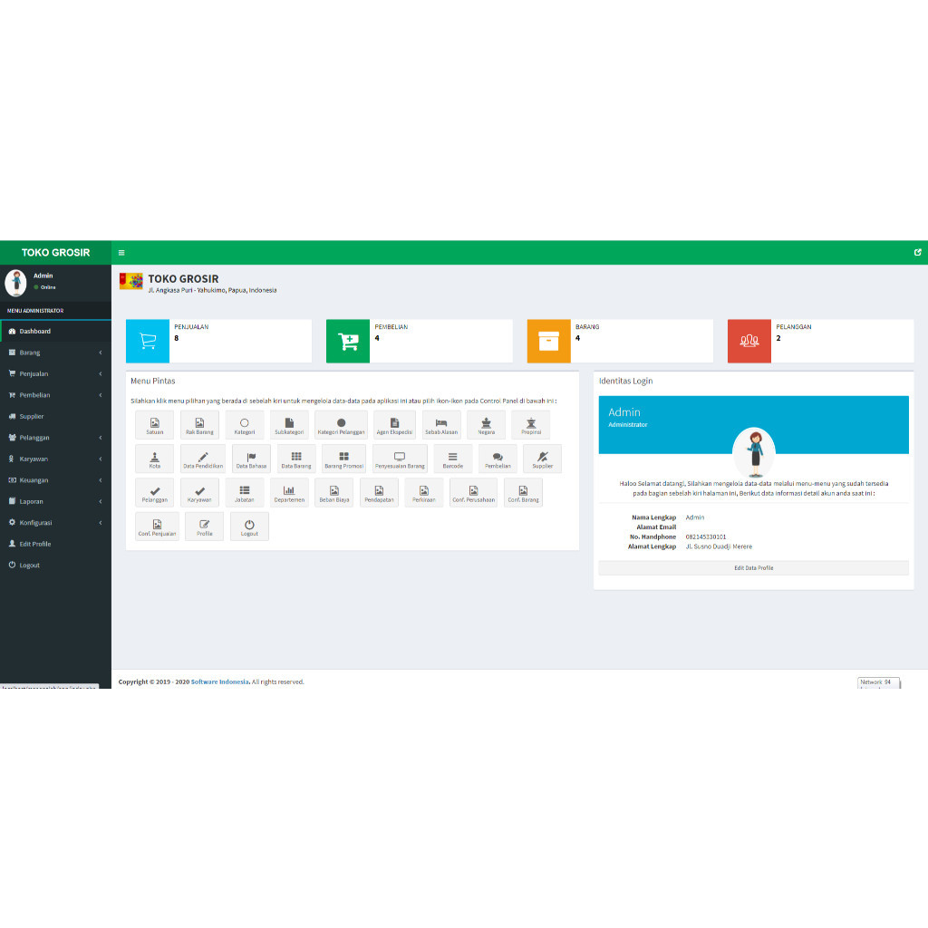 Software Aplikasi Penjual Toko Multi POS berbasis web source code php