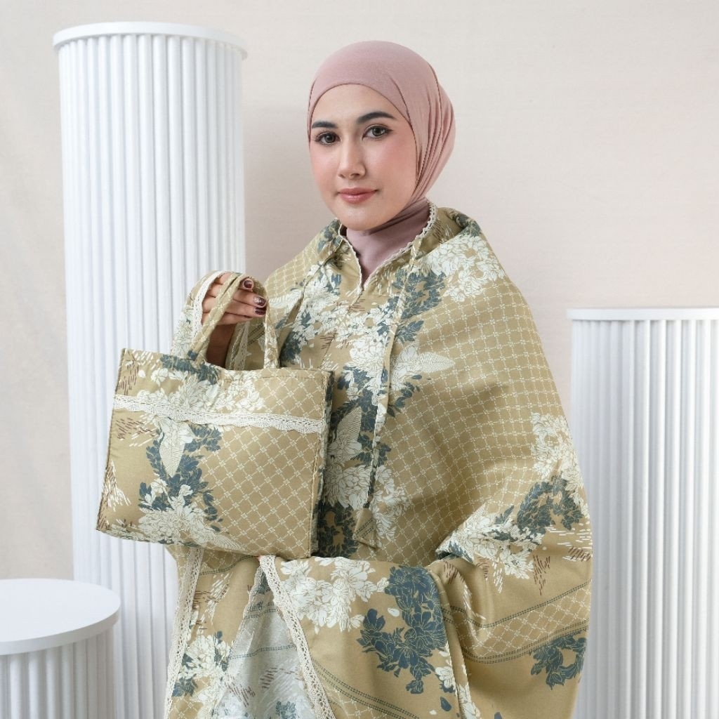 Mukena Dewasa Jumbo Renda Mewah Katun Premium