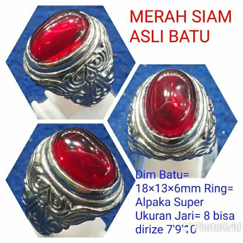 CINCIN BATU MERAH SIAM KRISTAL