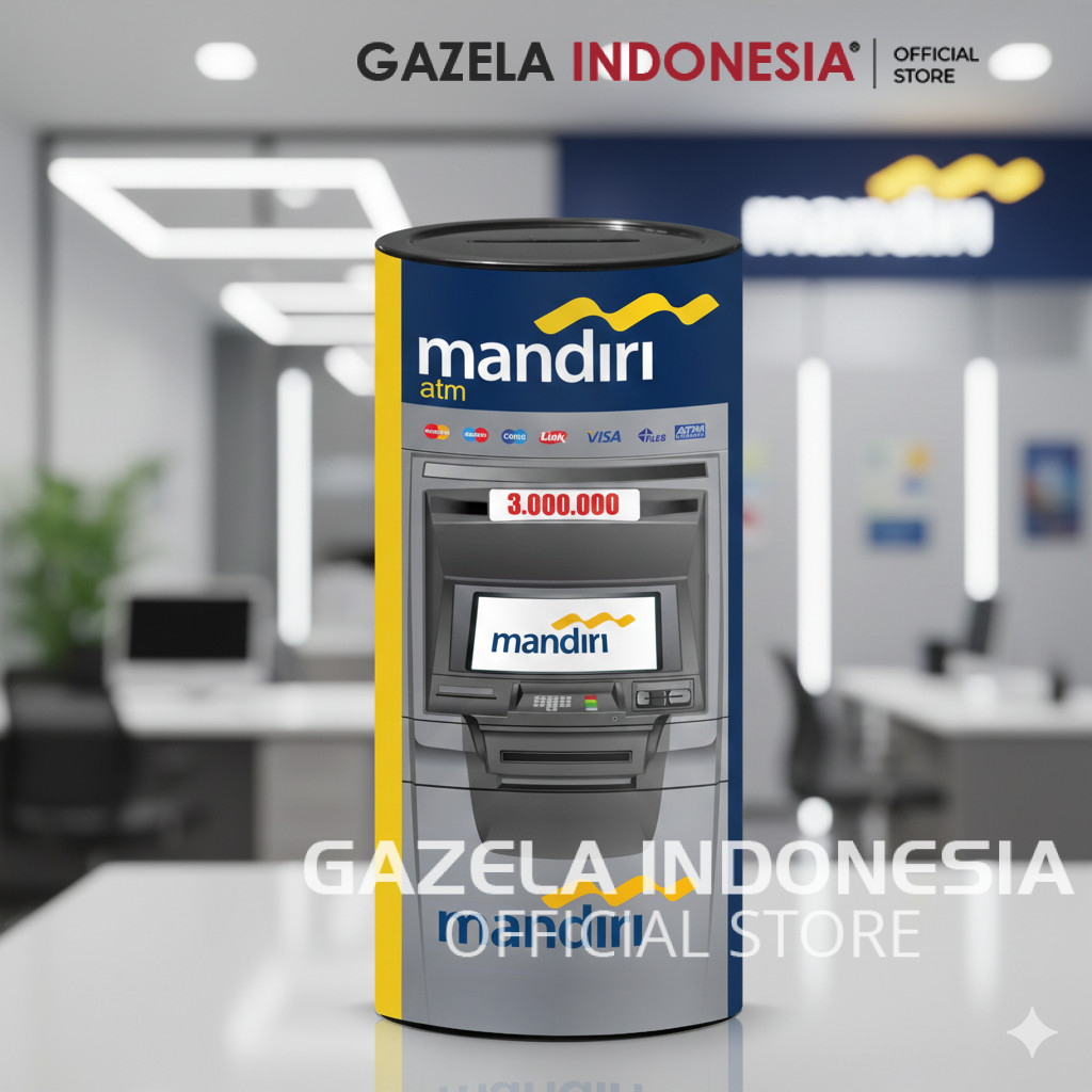 Celengan Viral Motif Atm Target 3 Juta Buka tutup Permanen ukuran 20cm Tabungan Plastik Premium Mand