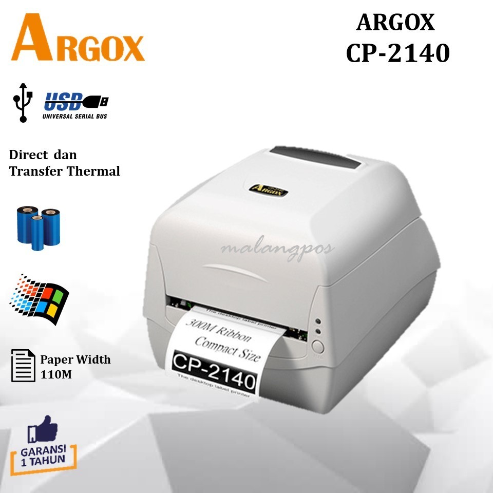 Printer Barcode Argox CP2140 Label Barcode Argox CP 2140 Putih