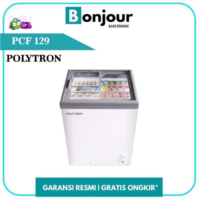 Freezer Polytron 100 Liter PCF 129 Polytron Chest Freezer Sliding Glass PCF129