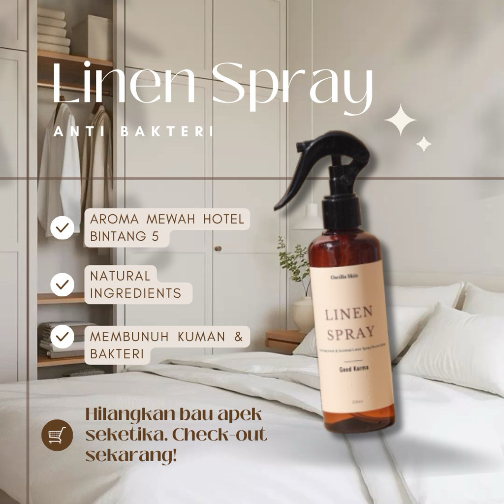 Linen Spray Oscilla – Pengharum Kain & Sprei Wangi Hotel | Room Spray Premium