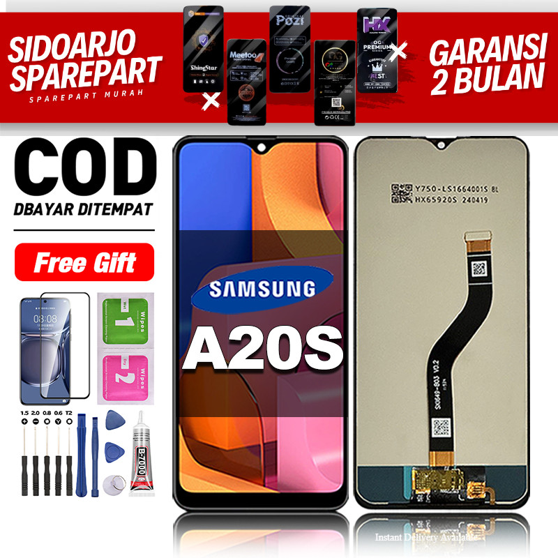 LCD For Samsung A20S Fullset hp layar Touchscreen untuk Glass Touch Screen Digitizer COD -original f