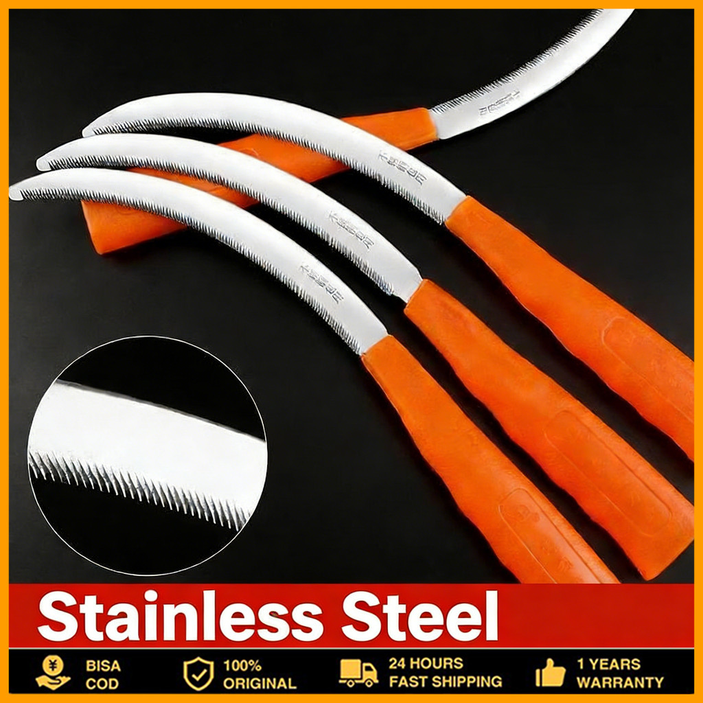 Sabit baja tahan karat/baja karbon, sabit pemotong rumput, sabit bergerigi pertanian, sabit kecil be