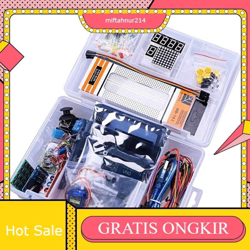 arduino Uno r3 kit paket pemula belajar dip compatible