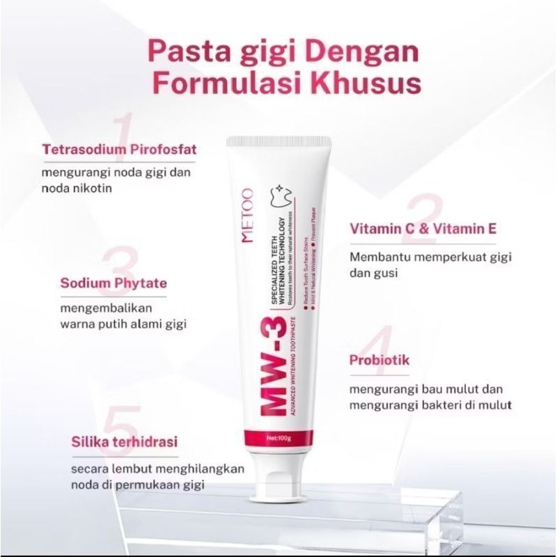 METOO MW-3 ADVANCE WHITENING PASTA GIGI PEMUTIH GIGI