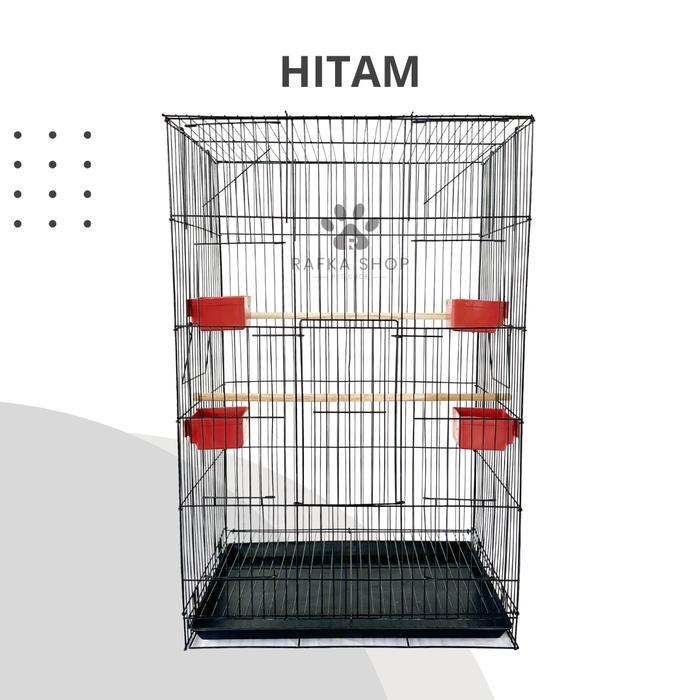 Sangkar umbaran burung Size M jumbo besi lipat tebal sangkar burung love bird - Hitam