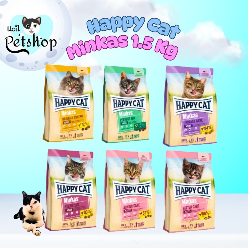 Happy Cat Minkas Perfect Mix / Hairball / Sterilised / Urinary Care / Junior / Kitten Freshpack 1.5K