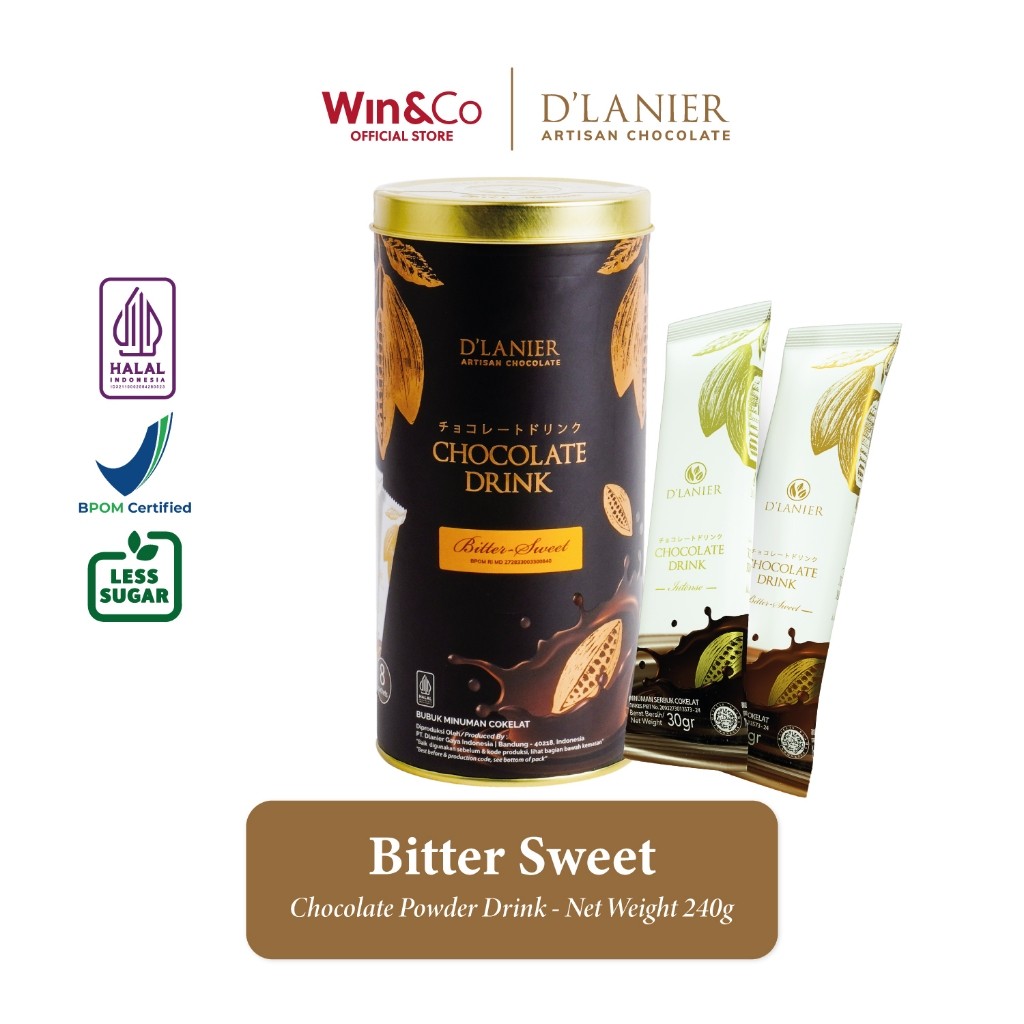 (VIVESSA) D'Lanier Chocolate Powder Drink - Bitter Sweet (8 sachets @ 30 gr)