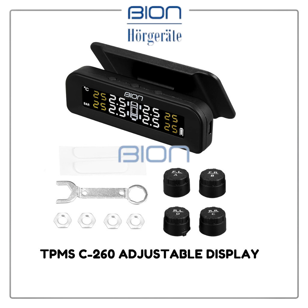 TPMS C260 BION Pengukur Tekanan Ban Mobil Windshield Tire Pressure Monitor System Real Time LCD Digi