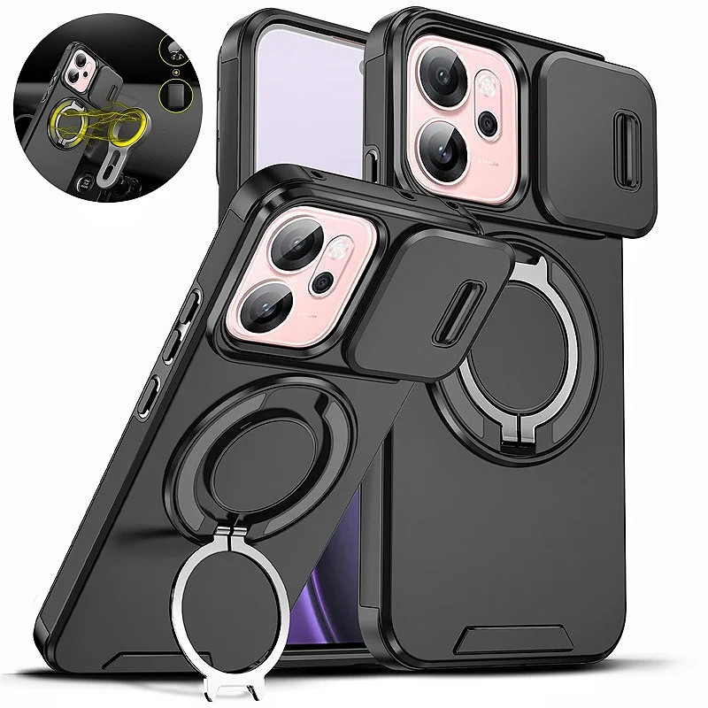 Funda Untuk OPPO Reno 14F 13F 4G 5G Reno 14 13 Pro Case Armor Slide Camera Perlindungan Lensa Penutu