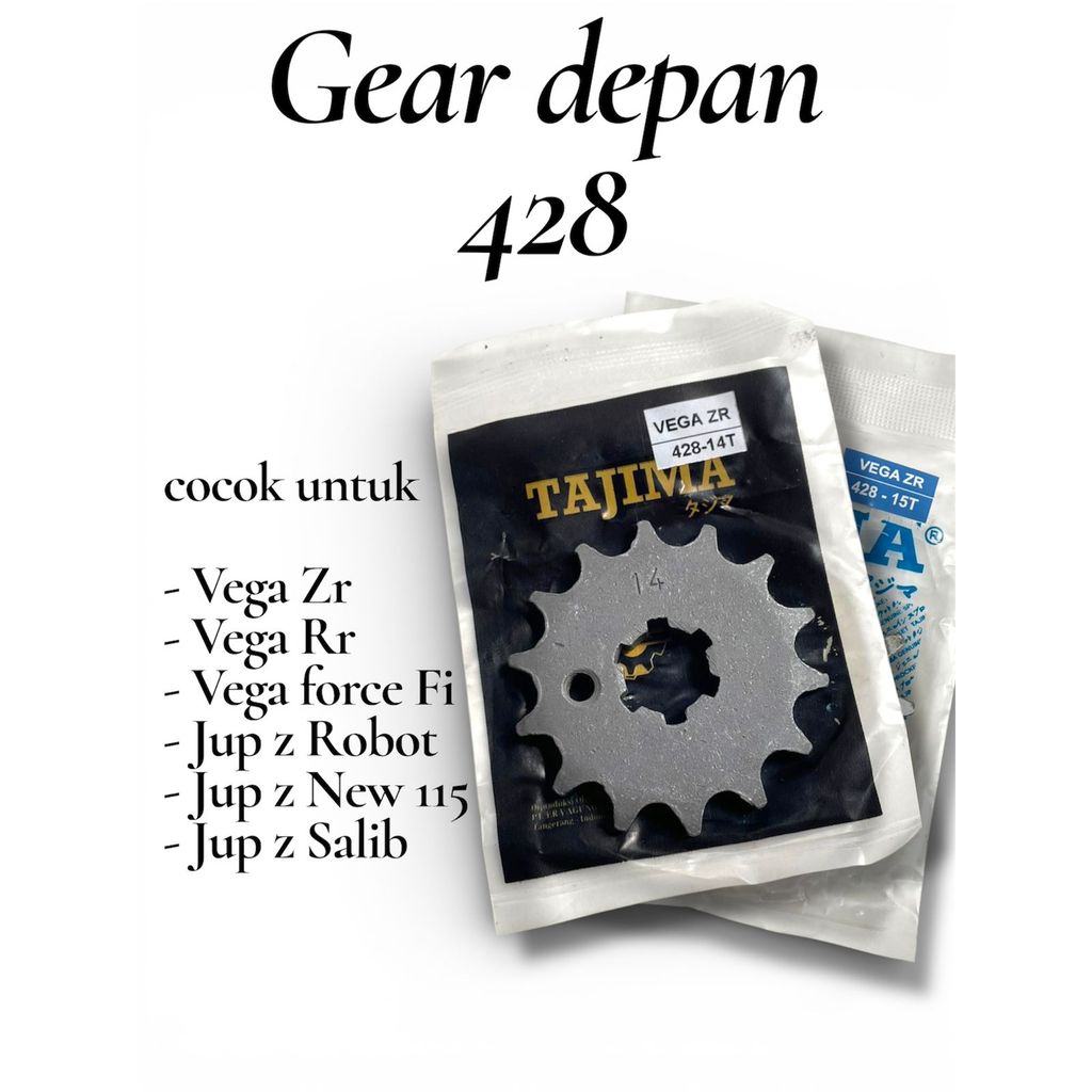 Gir Depan 428 Vega ZR || Gir Gear Ger Depan Motor Yamaha Vega ZR Ukuran 428-13T 14T 15T Merk Tajima