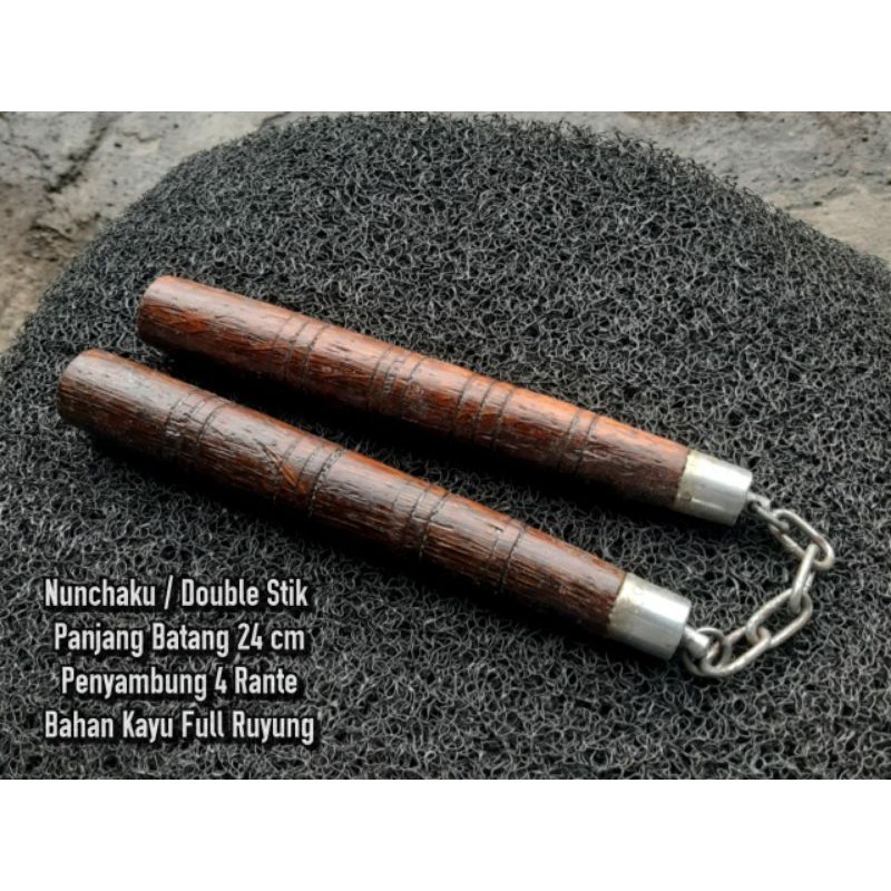 Double Stick Dobel Stick Ruyung Kayu 24cm
