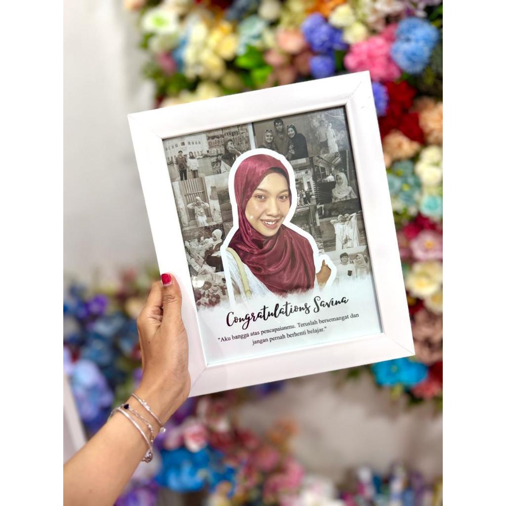 KADO UNIK Frame Foto Polaroid Love 2D  | GIFT FRAME / TYPOGRAPHY 8R | Bingkai Custom Aesthetic | Scr