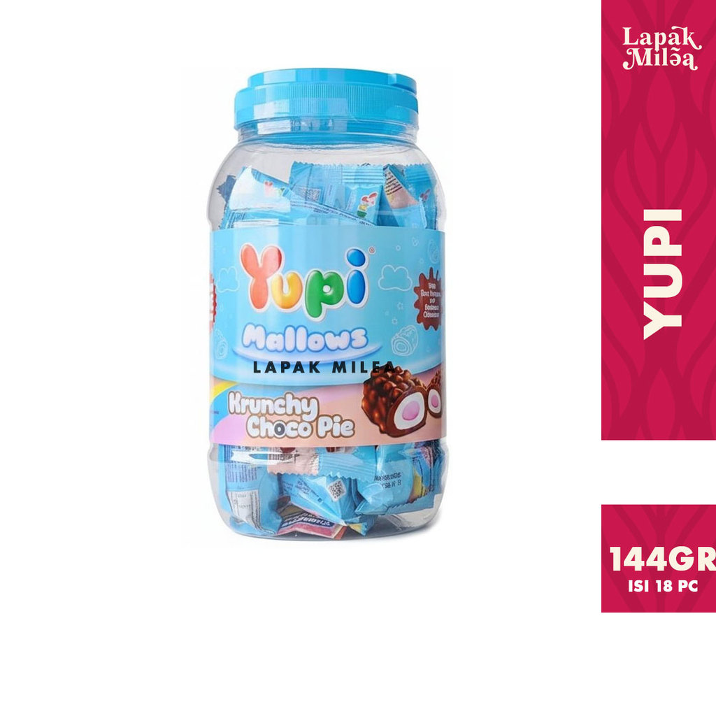 Permen Yupi Marshmallow Mallows Cokelat Krunchy Chocopie Kemasan Toples
