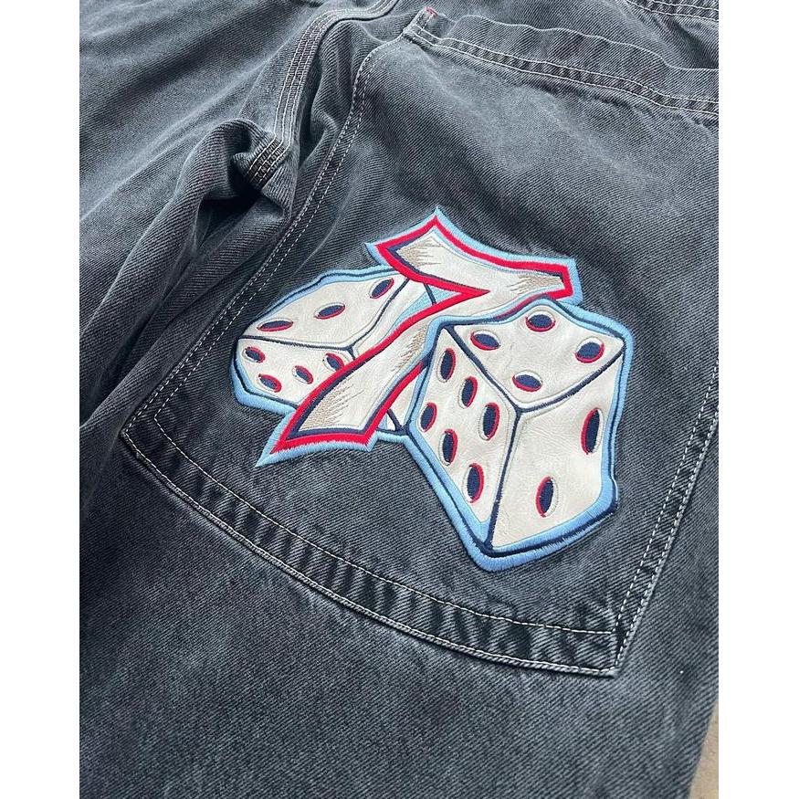 Vintage Embroidered JNCO Y2K Baggy Jeans Men Hip Hop High Quality jeans Goth streetwear Harajuku men