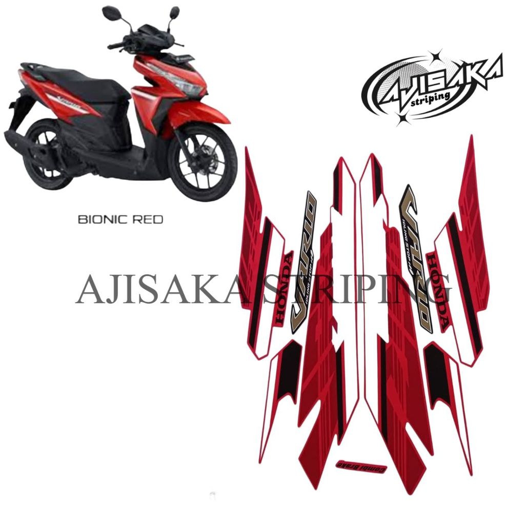 STIKER STRIPING VARIO LED 2017 MERAH PREMIUM BERKUALITAS ORIGINAL