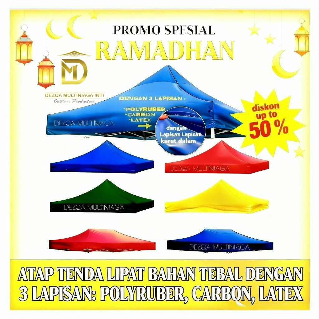 Kain/terpal/Atap Tenda lipat 1x1 2x2 2x3 3x3 3x4 3x6