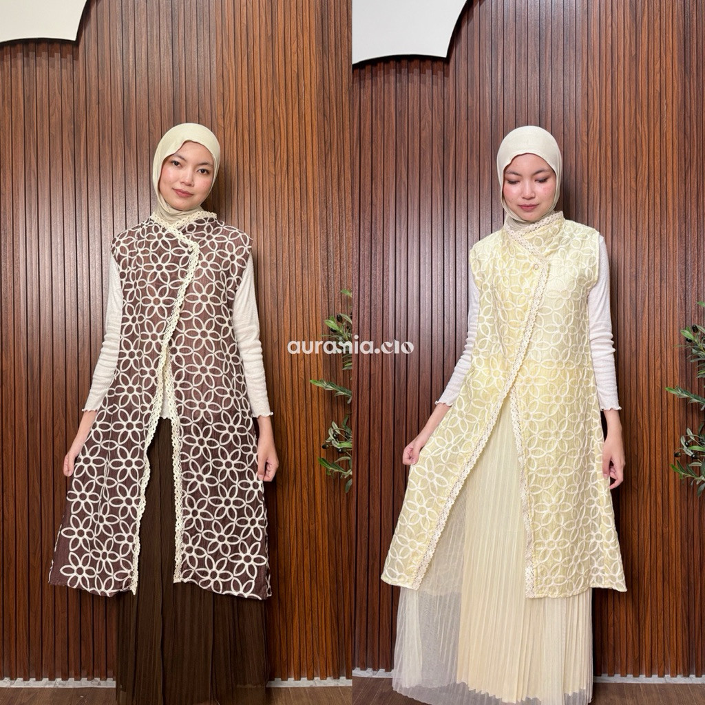 VEST TUNIK TESA TANPA LENGAN ATASAN WANITA OUTER