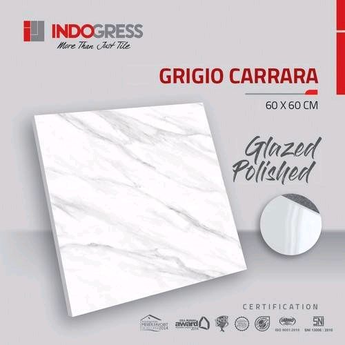 Granit Lantai Dan Dinding 80x80_60x120_100x100 Dan 60x60 Grigio Carara Glazed Polish | Kilap | Gloss