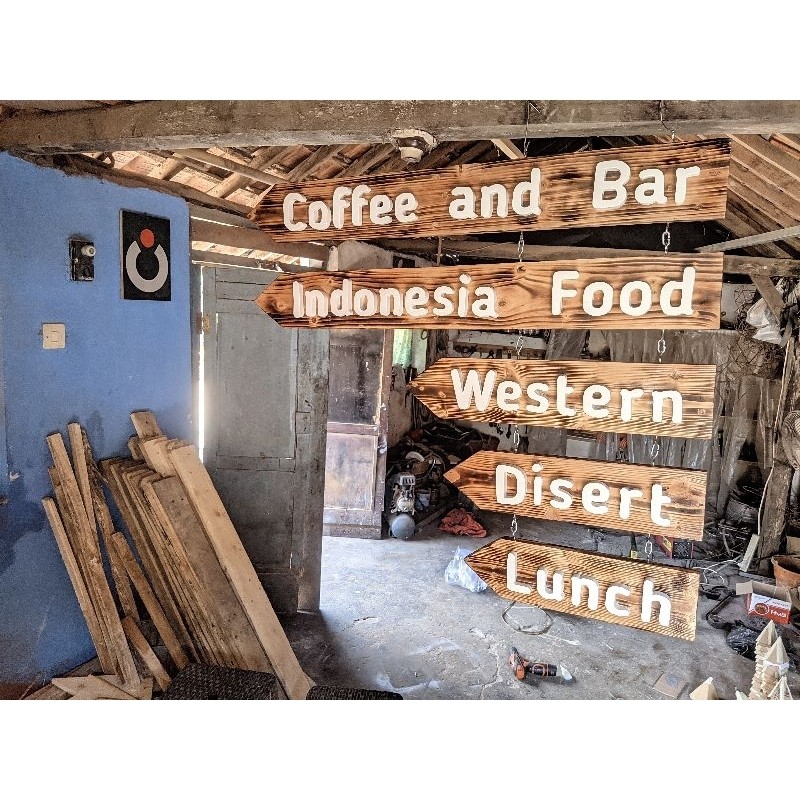 custom papan nama kayu outdour custom font papan nama papan toko tulisan kayu font