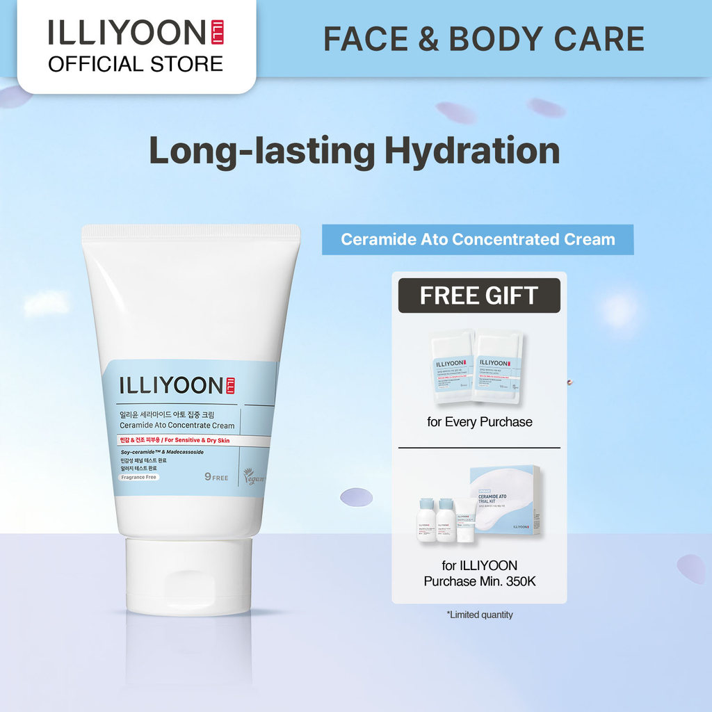 ILLIYOON Ceramide Ato Cream - Long-Lasting Hydration - Pelembap Wajah dan Badan untuk Menjaga Skin B