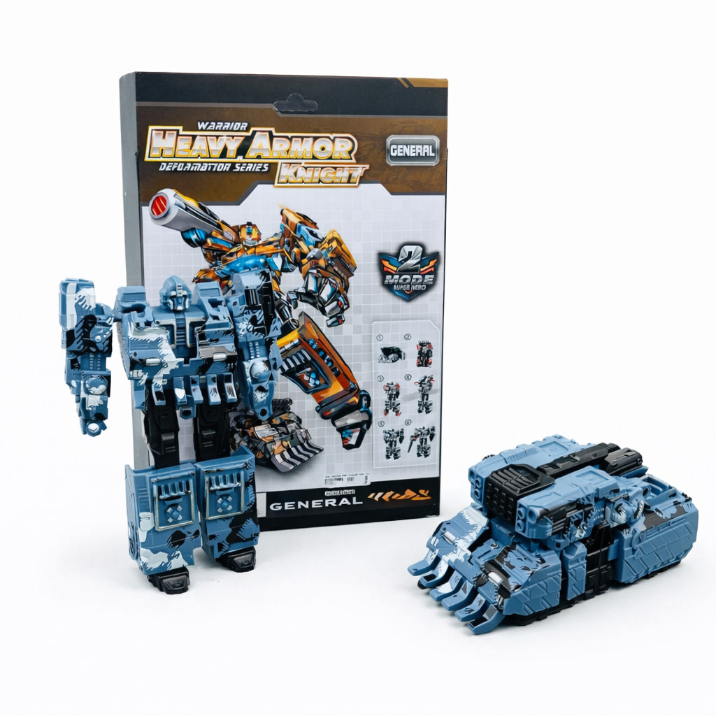 Mainan Robot Tank Transformer Deformation Series Warrior Heavy Armor Knight Robot jadi Mobil