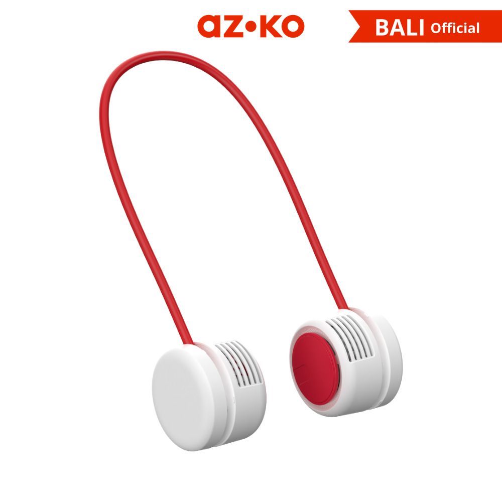 AZKO Apa Kipas Angin Leher Rechargeable 2 In 1 - Merah Portable Neck Fan Kipas Pundak Leher Travel F