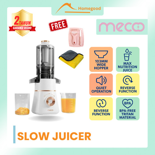 Mecoo Aesthetic Slow Juicer Extra Big Mouth Meco Mecco Juicer Buah Juice Blender Buah
