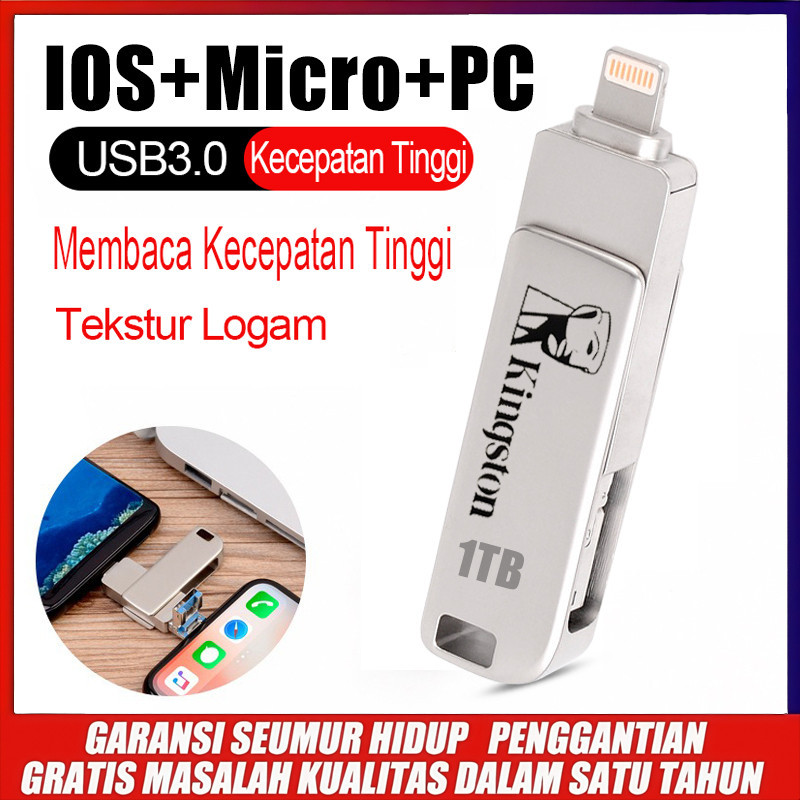 Kingston OTG IOS  Flashdisk 1TB/2TB Metal High Speed ​​​​USB 3.0  Flashdisk  USB Flash Drive dan PC/